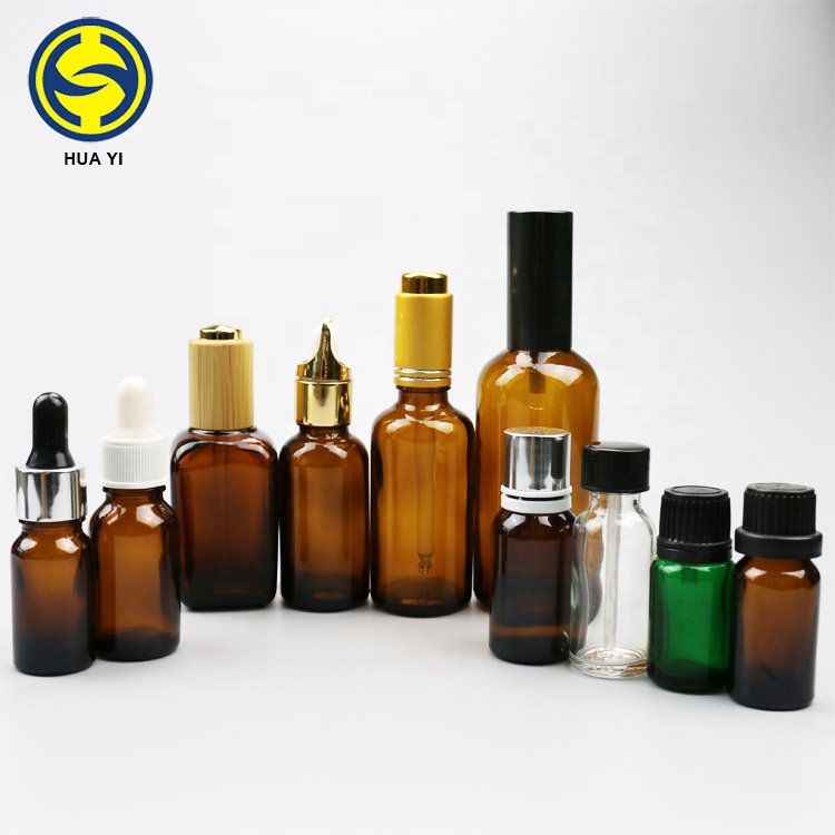 5ml 10ml 15ml 20ml 30ml 50ml 100ml Amber empty essential oil glass bottle