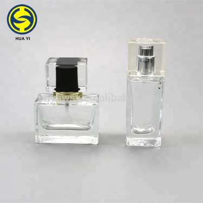 2020 Free Sample Wholesale Manufacturer Luxury Cosmetic Packaging 20ml 30ml 50ml Empty Clear Square Glass Spray Perfume Bottle